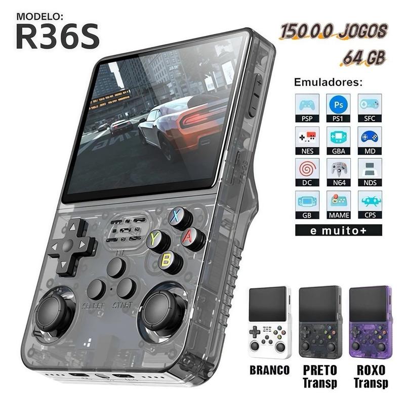 Console Portátil R36S com +15.000 Jogos