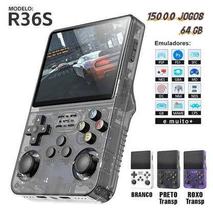 Console Portátil R36S com +15.000 Jogos