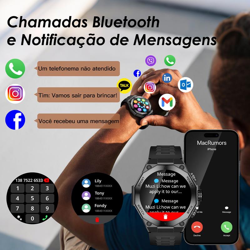 Smartwatch Aurafit AM18 AMOLED – Saúde, Estilo e Alta Performance