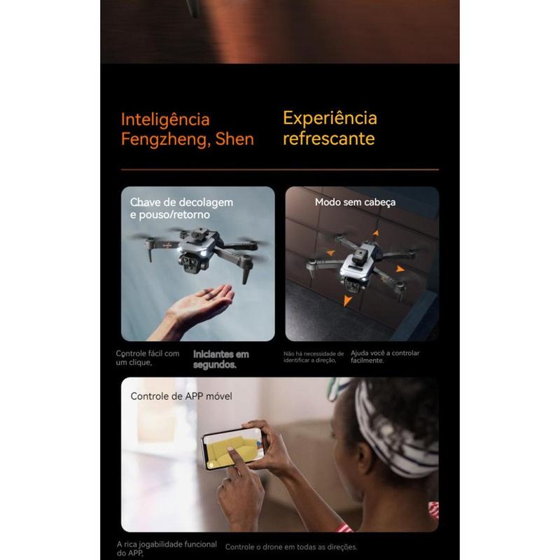 Drone Y3 / Y3 MAX 8K Profissional com 3 Câmeras, Wi-Fi 2.4G, Controle Remoto e Estabilização Eletrônica