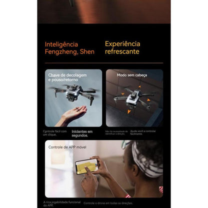 Drone Y3 / Y3 MAX 8K Profissional com 3 Câmeras, Wi-Fi 2.4G, Controle Remoto e Estabilização Eletrônica