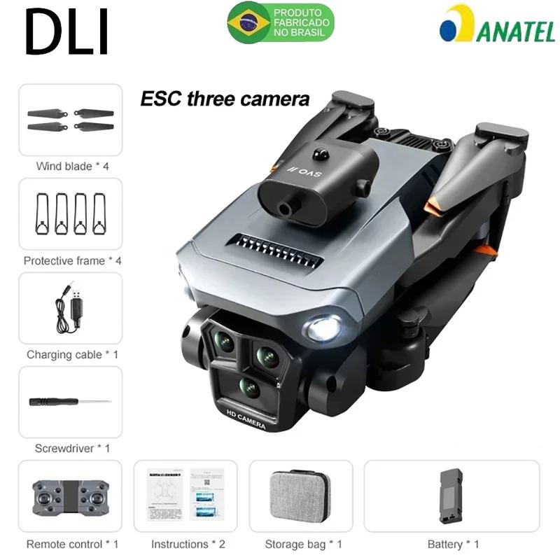 Drone Y3 / Y3 MAX 8K Profissional com 3 Câmeras, Wi-Fi 2.4G, Controle Remoto e Estabilização Eletrônica