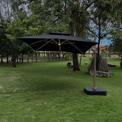 Ombrelone Guarda Sol Gold Led Alumínio C/ Base 130 L