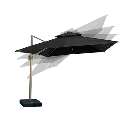 Ombrelone Guarda Sol Gold Led Alumínio C/ Base 130 L