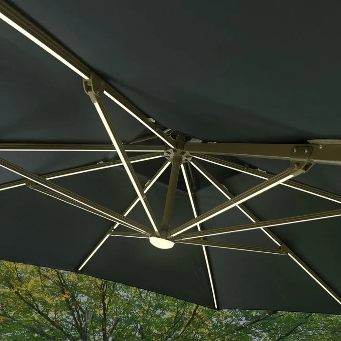 Ombrelone Guarda Sol Gold Led Alumínio C/ Base 130 L