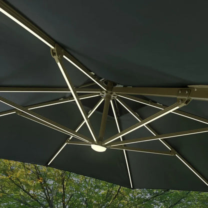 Ombrelone Guarda Sol Gold Led Alumínio C/ Base 130 L