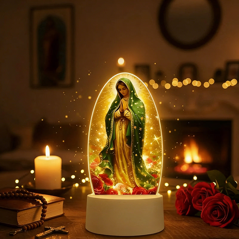 🎅Melhor presente de Natal - A Virgem Maria🙏Inspiradora luz noturna LED acrílica baseada na fé
