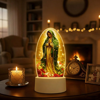 🎅Melhor presente de Natal - A Virgem Maria🙏Inspiradora luz noturna LED acrílica baseada na fé