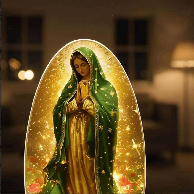 🎅Melhor presente de Natal - A Virgem Maria🙏Inspiradora luz noturna LED acrílica baseada na fé