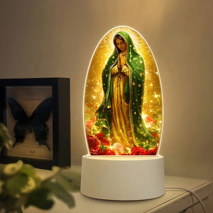 🎅Melhor presente de Natal - A Virgem Maria🙏Inspiradora luz noturna LED acrílica baseada na fé