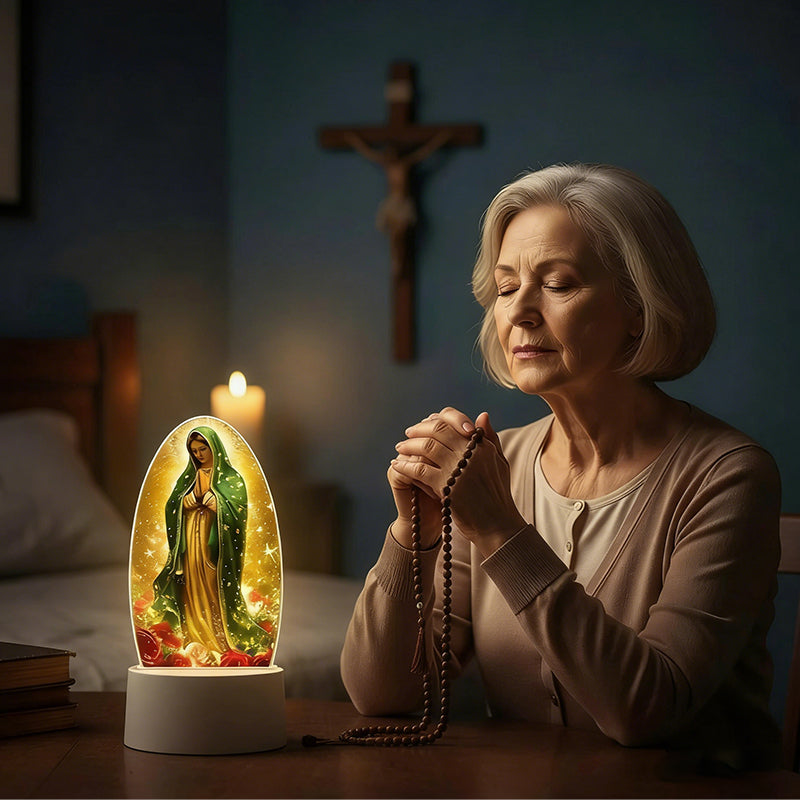 🎅Melhor presente de Natal - A Virgem Maria🙏Inspiradora luz noturna LED acrílica baseada na fé